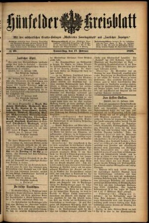 Ausgabe vom Donnerstag, den 17. Februar 1898.
