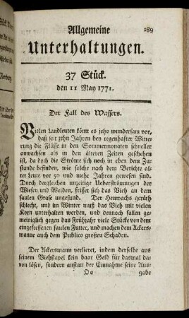 37 Stück. den 11 May 1771.