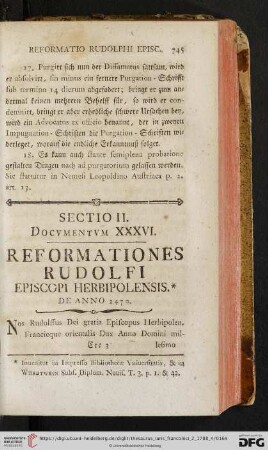 Sectio II, Docvmentvm XXXVI