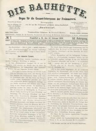 No. 7. Frankfurt a. M., den 13. Februar 1909. 52. Jahrgang.