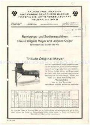Reinigungs- und Sortiermaschinen