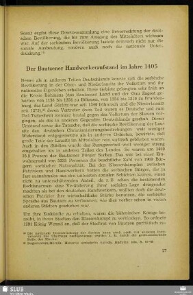 Der Bautzener Handwerkeraufstand im Jahre 1405