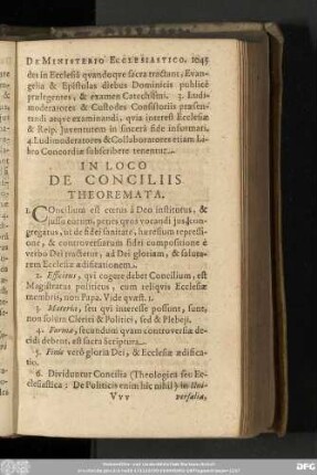 In Loco De Conciliis Theoremata.