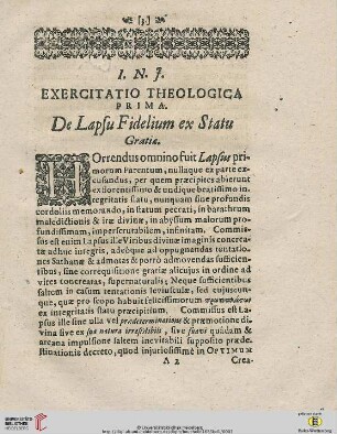 Exercitatio theologica prima