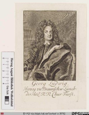 Bildnis Georg I. (Ludwig), 1698 Kurfürst von Hannover, 1714-27 König von Großbritannien u. Irland