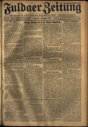 Erste Ausgabe vom Mittwoch, den 05. Dezember 1928.