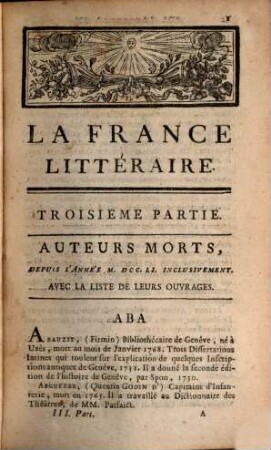 La France littéraire, 2. 1769