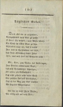 Tägliches Gebet.