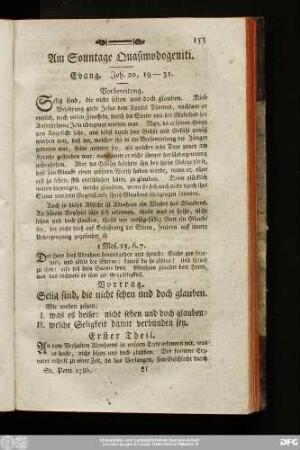 Am Sonntage Quasimodogeniti. Evang. Joh. 20, 19 - 31.