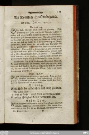 Am Sonntage Quasimodogeniti. Evang. Joh. 20, 19 - 31.
