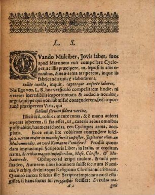 Actum oratorium progymnasmaticum quintum, qui erit anasceuasticus et catasceuasticus pro studio timoris, publicat Chr. Funccius : [inquirens simul, utrum maior in mundo fuerit impostor, Iupiterne, an Muhamedes, an vero Romanus Pontifex?]