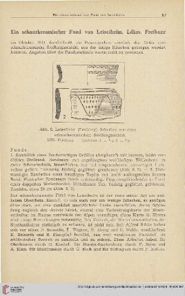 18: Ein schnurkeramischer Fund von Leiselheim, Ldkrs. Freiburg