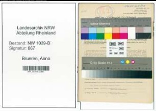 Entnazifizierung Anna Brueren , geb. 10.05.1913 (Bankangestellte)