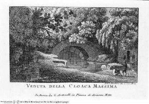 Nuova raccolta delle principali vedute antiche, e moderne dell'alma città di Roma e sue vicinanze / incise a bullino da Achille Parboni l'anno 1824 Roma, Giacomo Antonelli, letztes Jahr im Buch: 1829 - ca. 1830Veduta della Cloaca Massima - Nuova raccolta delle principali vedute antiche ...