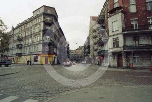 Straßenansicht ul. Mostowa/ul. Ewangelicka in Posen