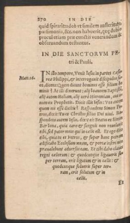 In Die Sanctorum Petri & Pauli.