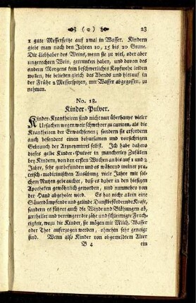 No. 18. Kinder-Pulver.