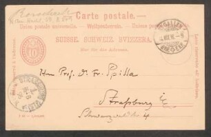 Postkarte an Friedrich Spitta : 25.08.1896