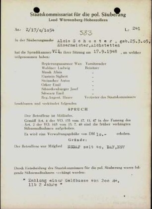 Schuster, Alois