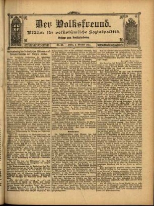Ausgabe vom Sonntag, den 01. Oktober 1911.