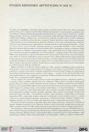 Polskie rzemiosło artystyczne w XIX w.