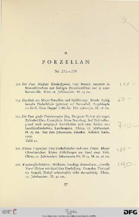 II. Porzellan (Nr. 272-279)
