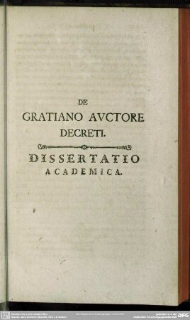 De Gratiano Auctore Decreti
