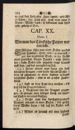 Cap. XX. Num. I. - XVI.