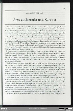 Ärzte als Sammler und Künstler