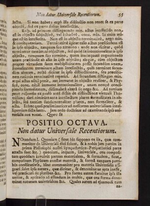55-62, Positio Octava. Non datur Universale Recentiorum