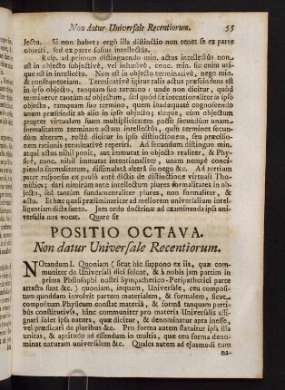 55-62, Positio Octava. Non datur Universale Recentiorum