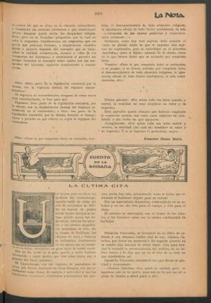 Cuento de la semana : La última cita