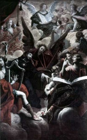Der heilige Nikolaus von Tolentino, getröstet von einem Engelskonzert
