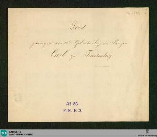 Nimm zu dieses Festes Feier für dein Herz - Don Mus.Ms. 2849 : Coro maschile; F; StrK WoO 8.23