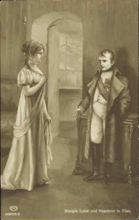Königin Luise und Napoleon in Tilsit.