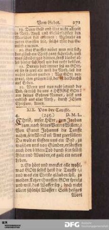 XIX. Von der Tauffe.