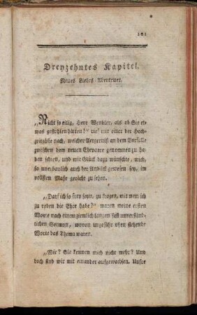Dreyzehntes Kapitel. Neues Liebes-Abenteuer.
