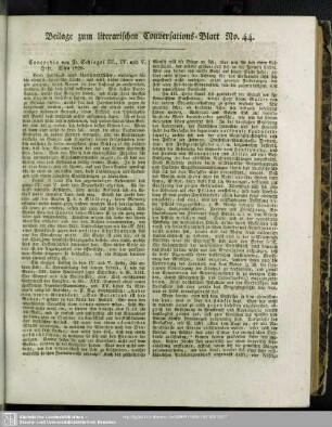Beilage zum literarischen Conversations-Blatt No. 44