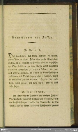 Anmerkungen und Zusäze