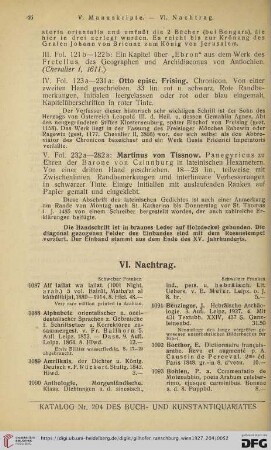 VI. Nachtrag (Nr. 1087 - 1163)