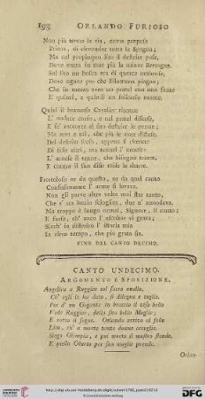 Canto undecimo