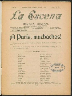 ¡A París, muchachos! : pieza en un acto y tres cuadros