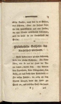 Philosophische Geschichte der Knechtschaft überhaupt.
