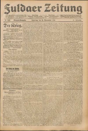 Ausgabe vom Samstag, den 14. November 1914.