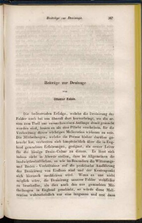Beiträge zur Drainage von Ottomar Rohde.