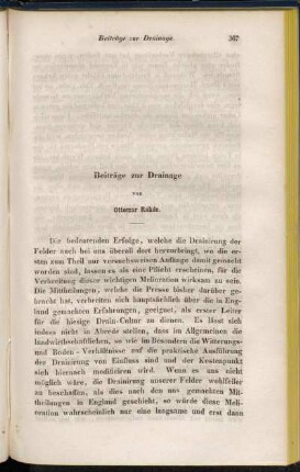 Beiträge zur Drainage von Ottomar Rohde.