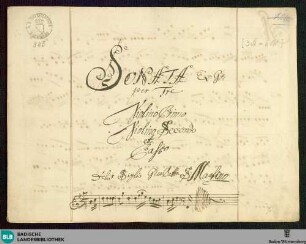 Sonatas - Mus. Hs. 845 : vl (2), b; G