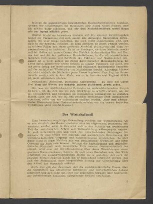 Der Wirtschaftsteil