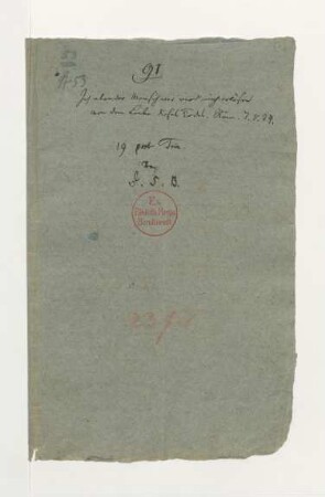 Titelumschlag (C. P. E. Bach/C. F. Zelter)