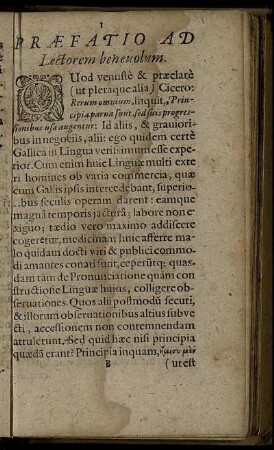 Prefatio Ad Lectorem benevolum